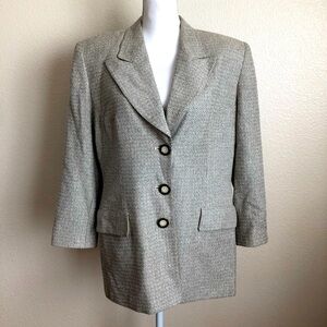 Christian Dior boucle vintage Blazer shoulder pads Jacket boyfriend oversized